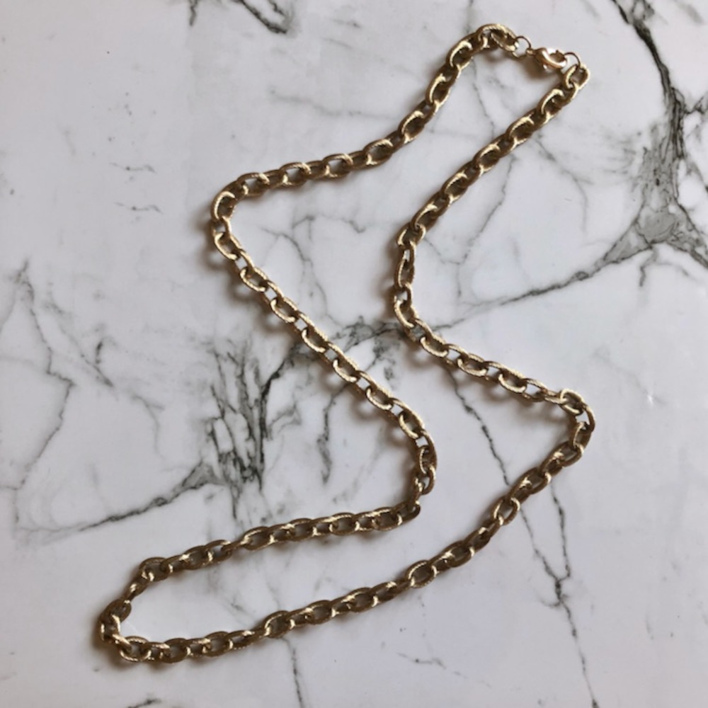 Long OR Wrap Gold Chain Link Necklace